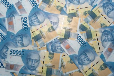 Endonezya para biriminin arka plan dokusu 50000 rupiah para 2016 göçü