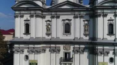 Havadan görünümü Katedrali, göl, quay Ternopil Ukrayna