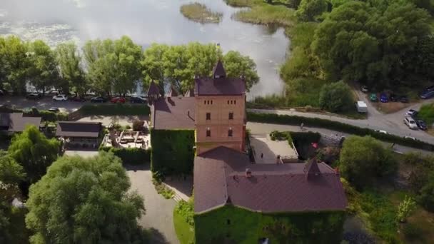Vista Aérea Complexo Histórico Cultural Castelo Radomyshl Ucrânia — Vídeo de Stock