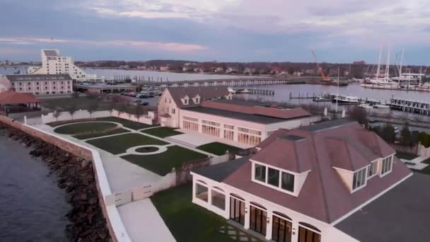 Hava Aracı Görüntüleri Newport Rhode Island Atlantik Okyanusu — Stok video