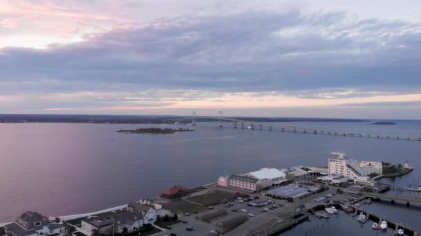 Filmati Droni Aerei Newport Rhode Island Oceano Atlantico — Video Stock