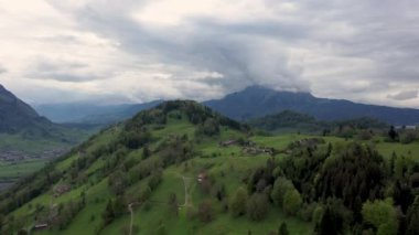 Hava görüntüsü Lucerne Gölü, İsviçre Alpleri, Villa Honegg Oteli 2
