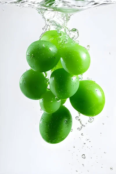 Gotas Agua Verde Sobre Fondo Blanco — Foto de Stock