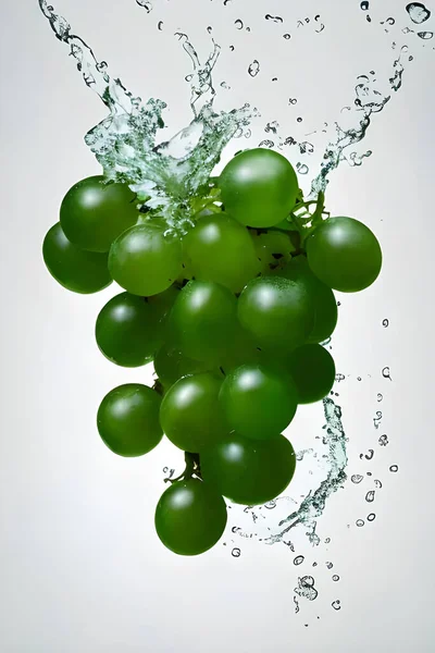 Green Tomatoes Water White Background — Stockfoto