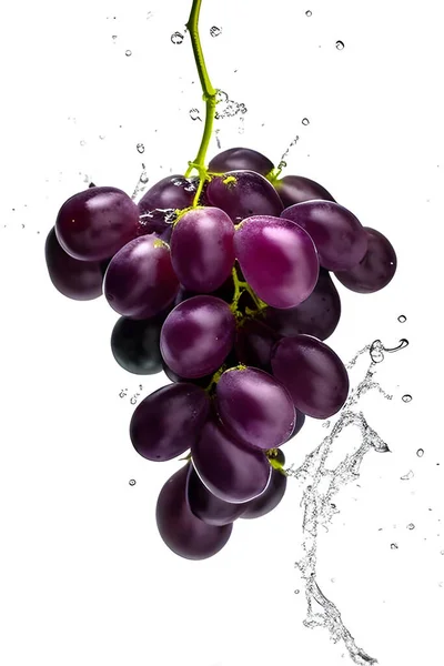 Fresh Grapes Isolated White Background — Stock Photo, Image