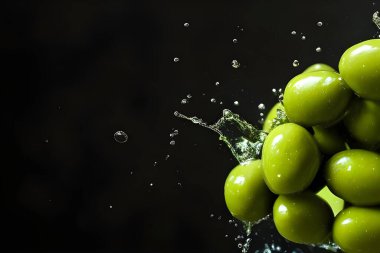 Healthy Fresh Olives with a Splash of Water