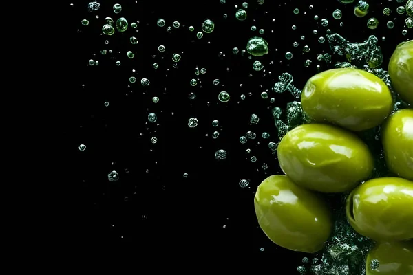 Healthy Fresh Olives with a Splash of Water