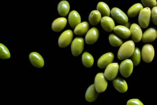 Des Olives Fraîches Saines Avec Soupçon Eau — Photo