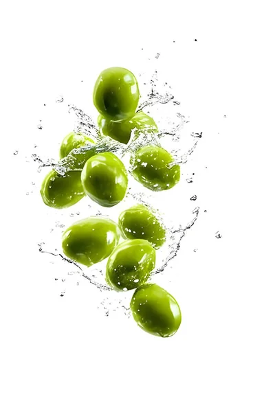 Healthy Fresh Olives Splash Water — Φωτογραφία Αρχείου