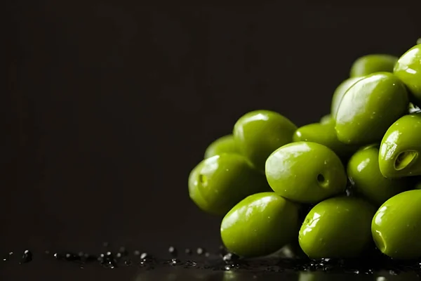 Healthy Fresh Olives Splash Water — Stock fotografie