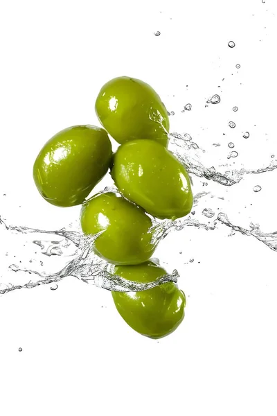 Healthy Fresh Olives with a Splash of Water