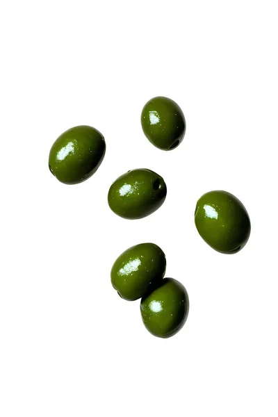 Zdravé Čerstvé Olivy Šplouchnutím Vody — Stock fotografie