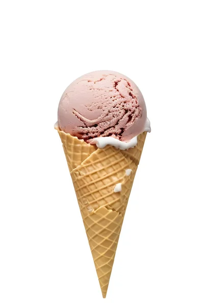 Παγωτό Βανίλια Δυόσμο Άσπρο Φόντο — Φωτογραφία Αρχείου