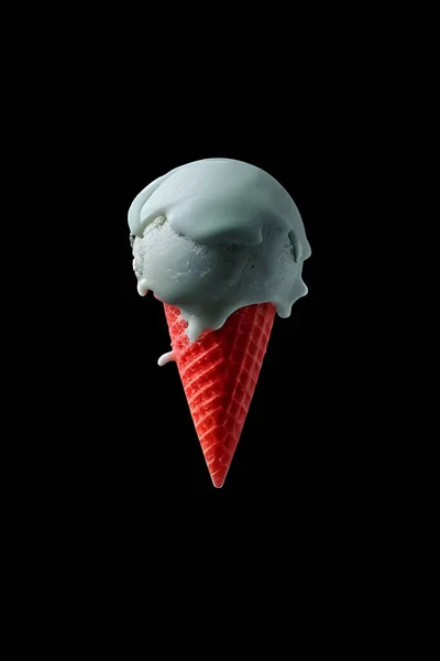 Crème Glacée Avec Fond Noir — Photo
