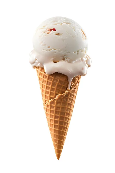 Fagylaltkúp Csokoládéval Vaníliás Jégkrémmel — Stock Fotó