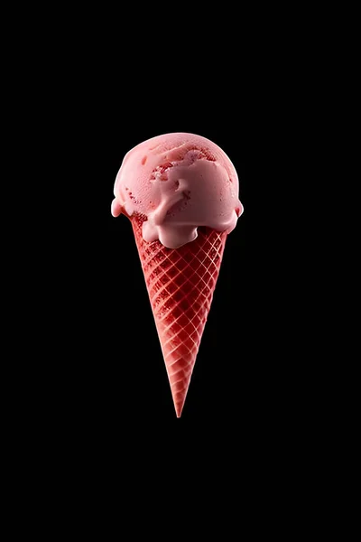 Ice Cream Red Background — Φωτογραφία Αρχείου