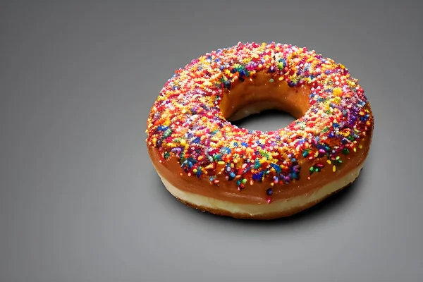 Köstliche Donuts Mit Streusel Auf Weißem Hintergrund — Stockfoto