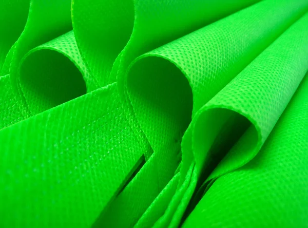 Açık Yeşil Polipropilen Çanta Dalgalı Pileli Dokumasız Kumaş Çevre Dostu — Stok fotoğraf