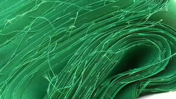 Texture Rouleau Tissu Coton Grossier Vert Avec Des Fibres Fil — Video