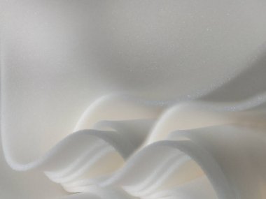 Bir rulo ince beyaz sünger. eğri stil kumaşından düz bir sayfa