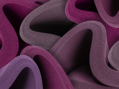 curved sponge foam sheet. purple and brown texture of the spiral-style polyurethane material clipart