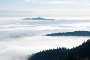 A cloud inversion is filling the valley