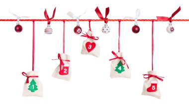 part of Advent calendar isolated on white background