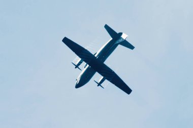 SLIAC, SLOVAKIA - AUGUST 30: Breathtaking flight of MC-27J Spartan at SIAF airshow in Sliac, Slovakia on August 30, 2014