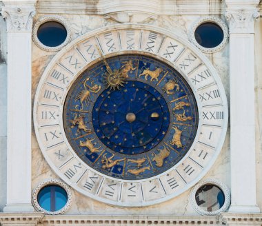 Astronomical Clock Tower (Torre dell'Orologio) at St. Mark's Square (Piazza San Marko), Venice, Italy