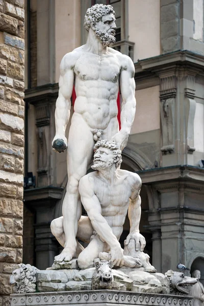 Staty Herkules Och Caco Baccio Bandinelli Piazza Della Signoria Florens — Stockfoto