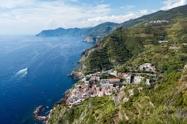 Beautiful view on a village in the National park of Cinque Terre, Italy 