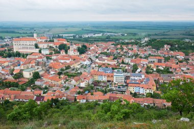 old town center of Mikulov - aerial view, Czech Republic