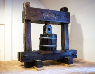 eski ahşap şarap basın