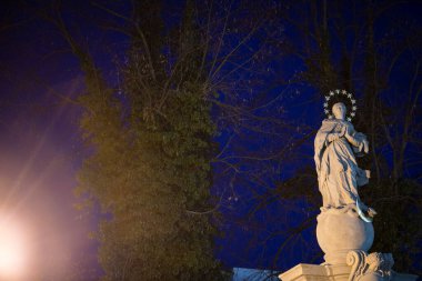 Statue of the virgin Mary on the market square of Zilina, Slovakia
