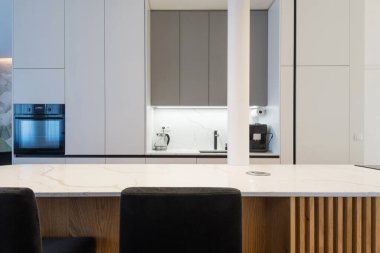 Modern kitchen with built in appliances