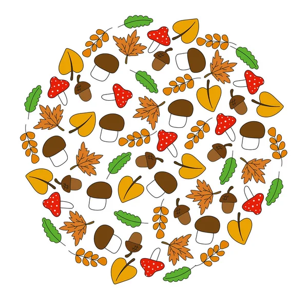 Herbstliches Dekorationsdesign Gesunde Bäuerliche Ernährung Herbstdekoration Bio Obst — Stockvektor