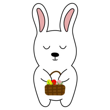 2023 sembollü çizgi film kartı kutlama tasarımı için. Tatlı bir Paskalya karikatürü çizimi. Vektör illüstrasyonu.