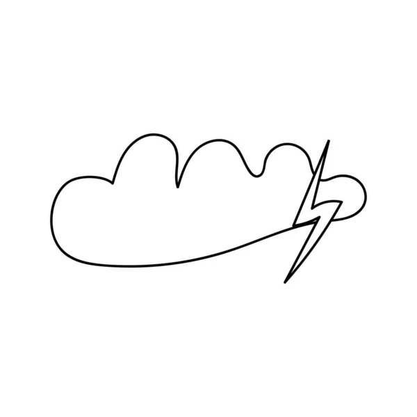 Піктограми Хмари Блискавки Білому Тлі Хмарний Векторний Логотип Лінійний Логотип — стоковий вектор