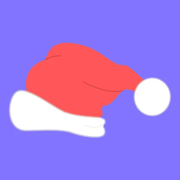 Cappello Babbo Natale Capodanno Cappello Rosso — Vettoriale Stock