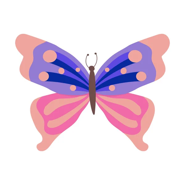 Vlinder Kleurrijke Vlinder Geïsoleerd Mooie Vlinder Illustratie Vectorillustratie — Stockvector