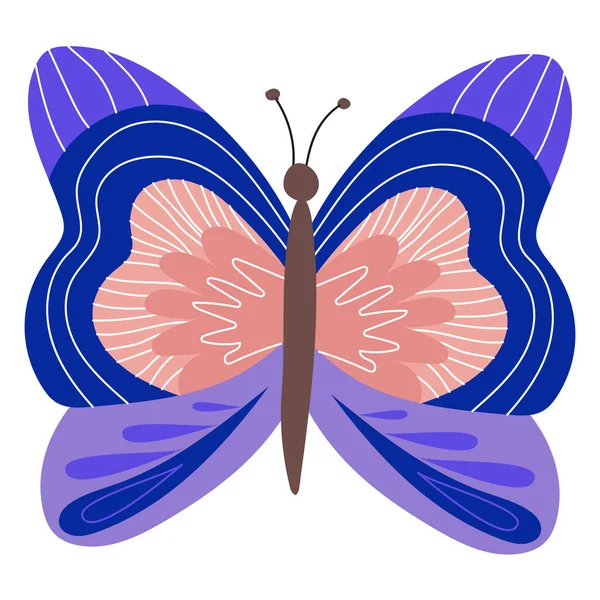 Mariposa Colorida Mariposa Aislada Hermosa Mariposa Ilustración Ilustración Vectorial — Archivo Imágenes Vectoriales