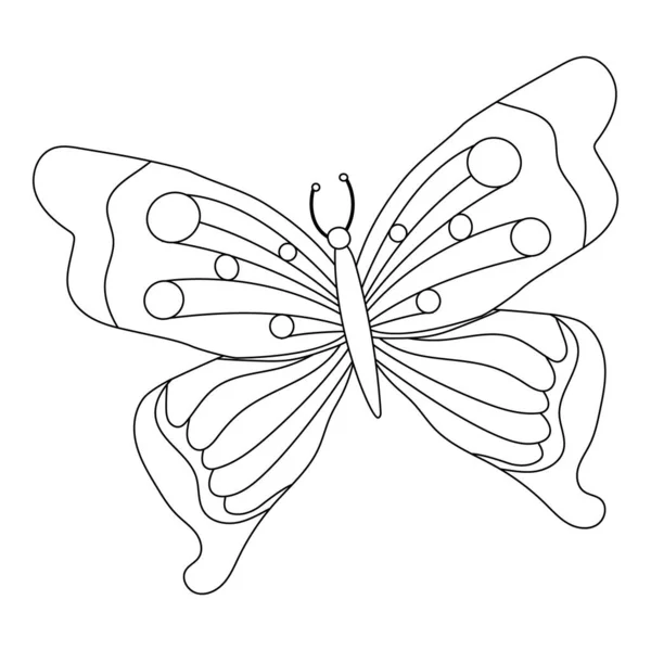 Dekoratif süslemelerle el çizimi kelebek tasviri. Vektör illüstrasyonu
