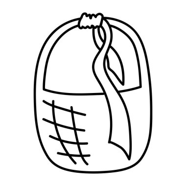 picnic basket doodle icon, vector illustration. Vector illustration