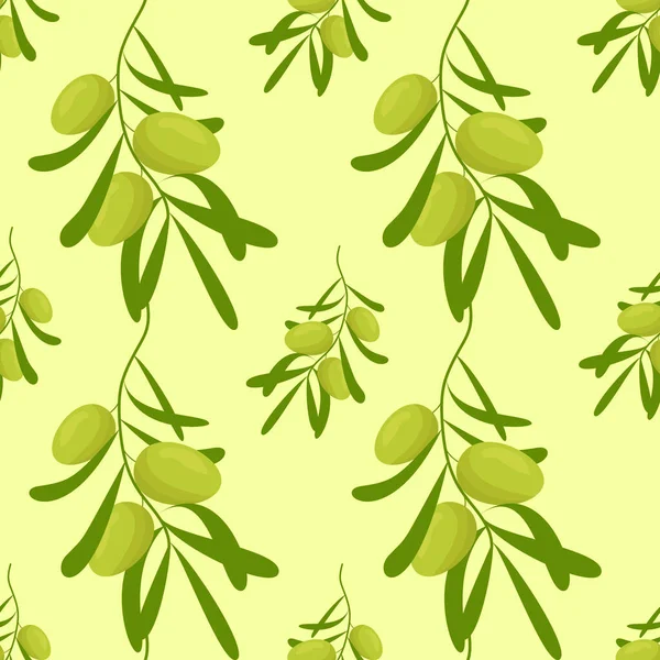 Seamless Vector Pattern Olive Branches Pattern Wallpaper Beautiful Packaging Vector — Wektor stockowy
