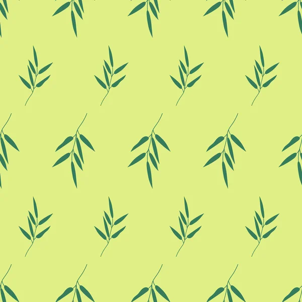 Seamless Background Nature Style Green Vintage Pattern Elements Leaves Vector — Vector de stock