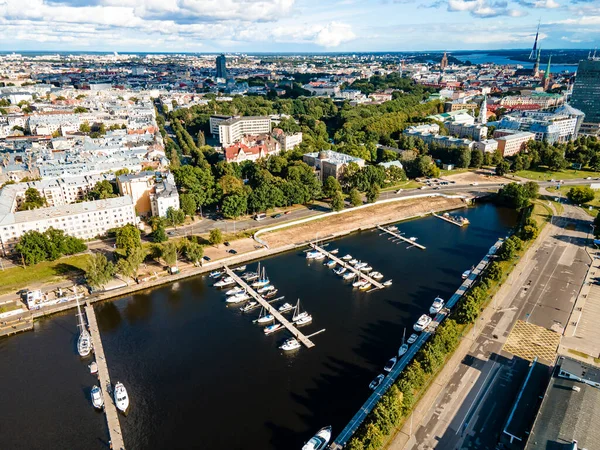 Vista Aérea Del Puerto Riga Adrejosta Mostrando Modernidad Potencial Las — Foto de Stock