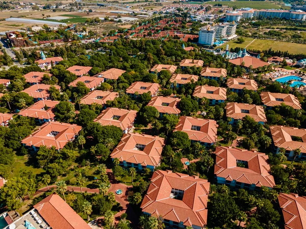 Luftaufnahme Eines Luxuriösen Tropischen Hotelresorts Die Die Pracht Des Hotelkomplexes — Stockfoto