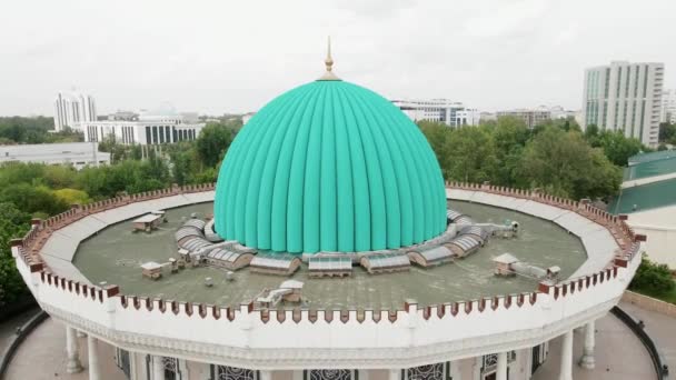 Flygfoto Över Amir Timur Museet Tasjkent Uzbekistan — Stockvideo