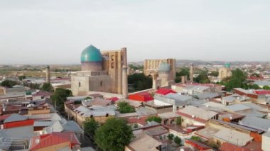 Semerkant Özbekistan hava manzaralı Bibi Khanym Camii Ana ibadet yeri ve Timur 'un en sevdiği eşine ithaf edilmiştir.