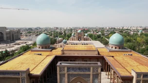 Widok Powietrza Meczet Imama Khazrati Taszkencie Kompleks Imamów Hazrati Uzbekistanie — Wideo stockowe